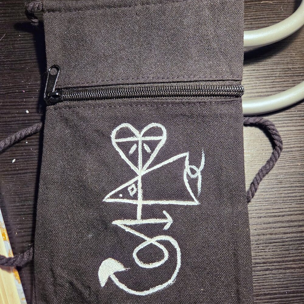 Hand-Painted Canvas Crossbody Bag - "I Reclaim Full Control" Sigil Art